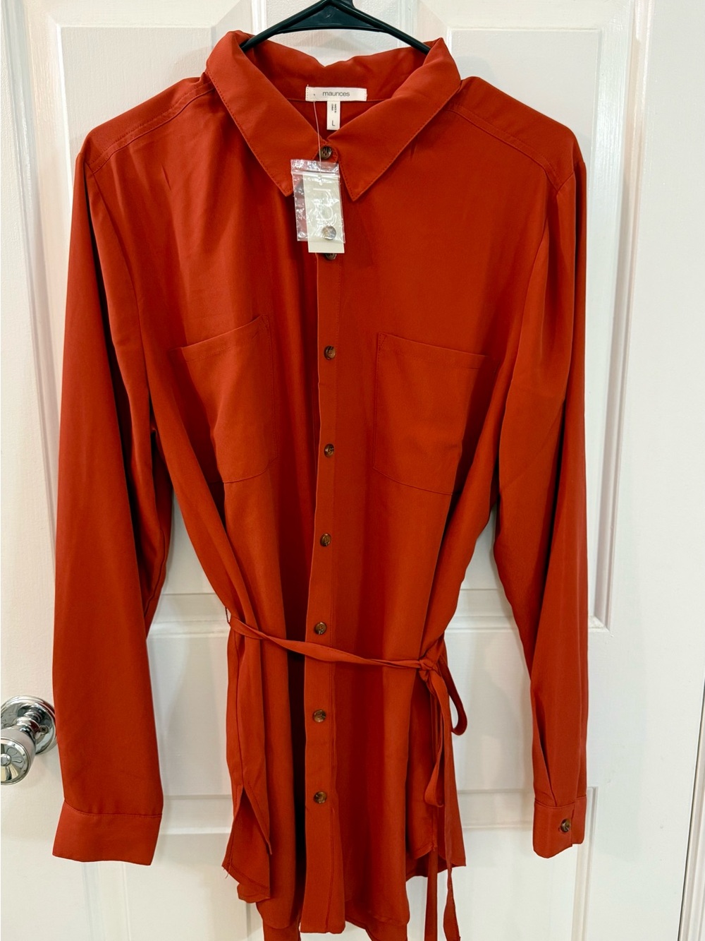 Maurice’s Long-Sleeve Belted Blouse
